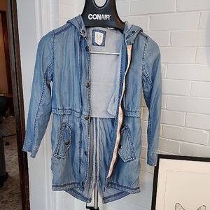 GAP Kids Hooded Denim Jacket, Medium